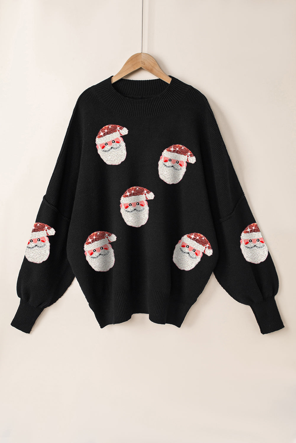 Fiery Red Sequined Christmas Tree Raglan Sleeve Sweatshirt