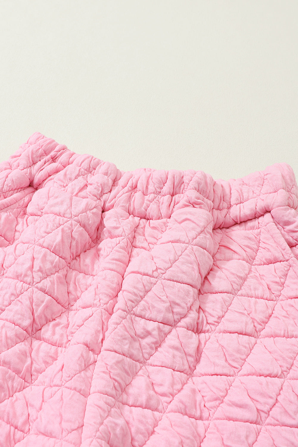Coffee Solid Color Quilted Kangaroo Pocket Hoodie