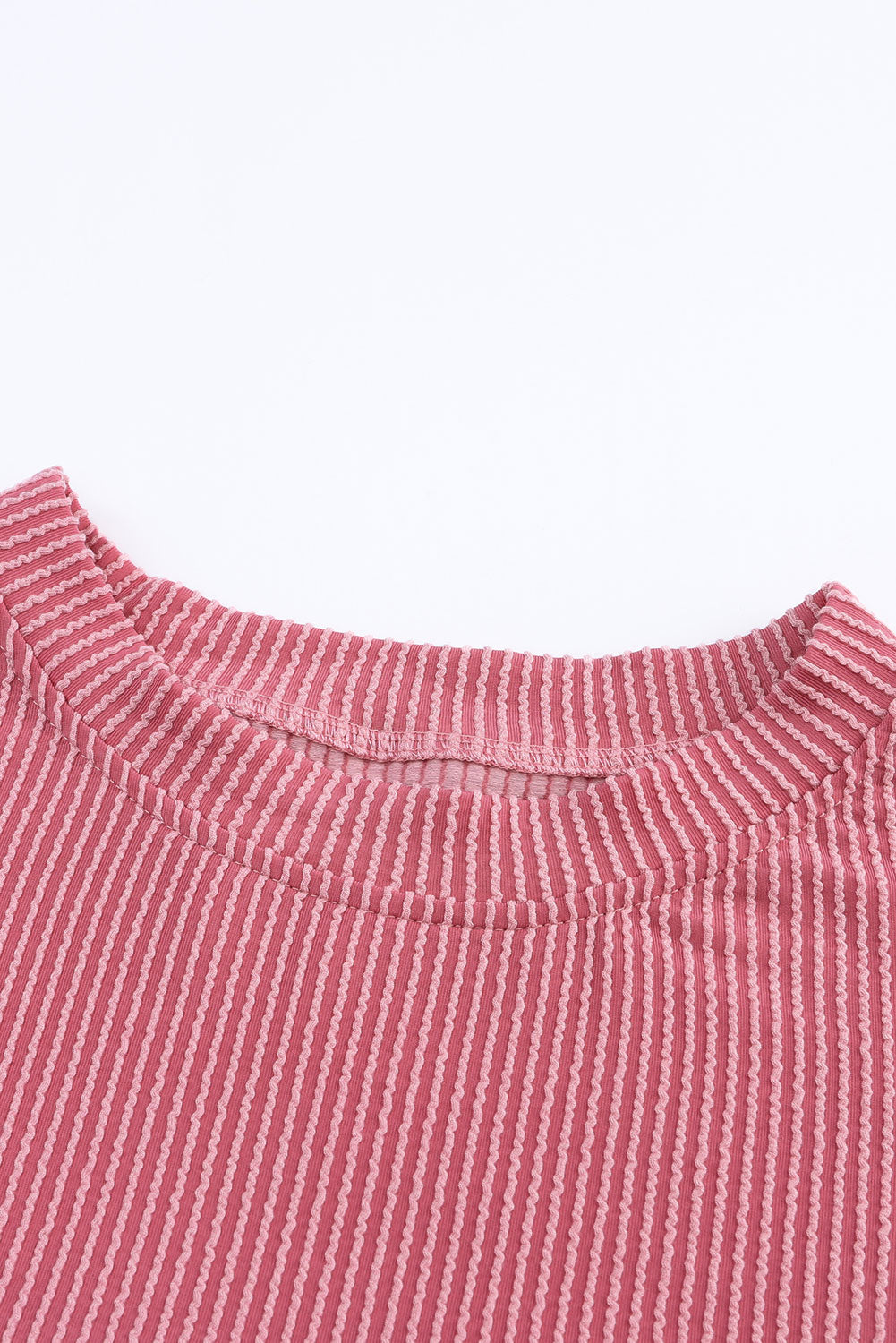 Mineral Red Plus Size Ribbed Colorblock Long Sleeve Top