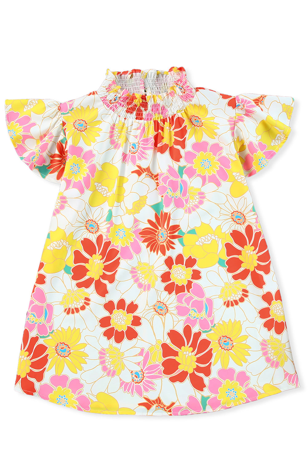 Multicolor Plus Size Floral Button Keyhole Back Ruffle Romper