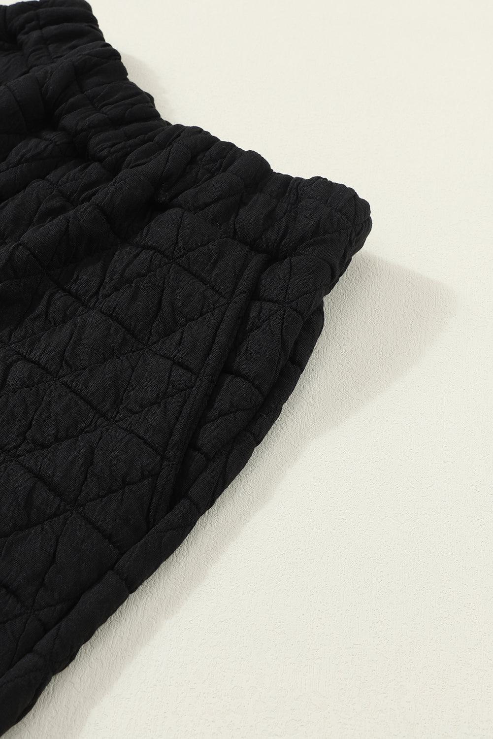 Coffee Solid Color Quilted Kangaroo Pocket Hoodie
