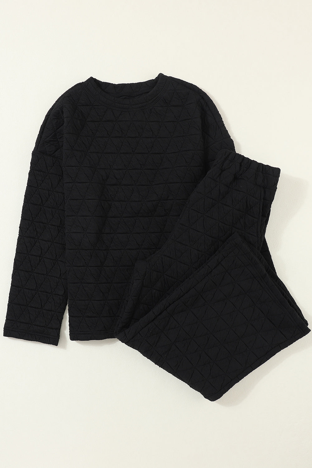 Coffee Solid Color Quilted Kangaroo Pocket Hoodie