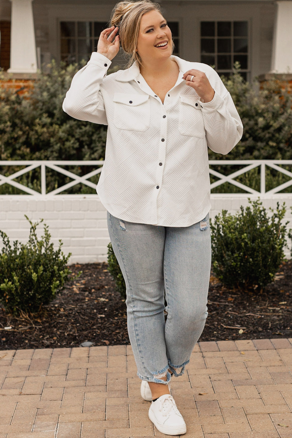 Khaki Solid Textured Flap Pocket Buttoned Shacket