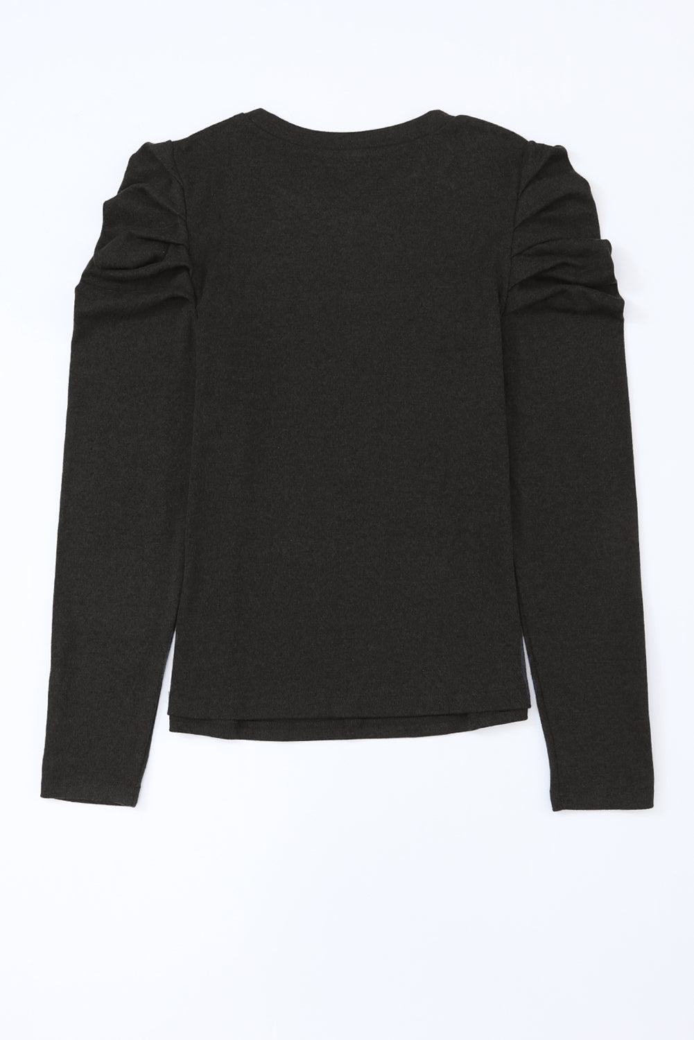 Gray Buttoned Puff Long Sleeve Sheath Top