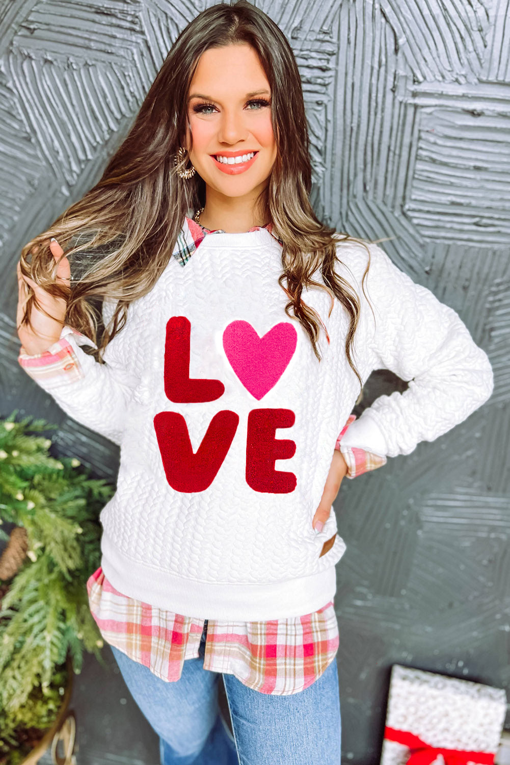 Black Merry And Bright Cable Knit Pullover Sweatshirt