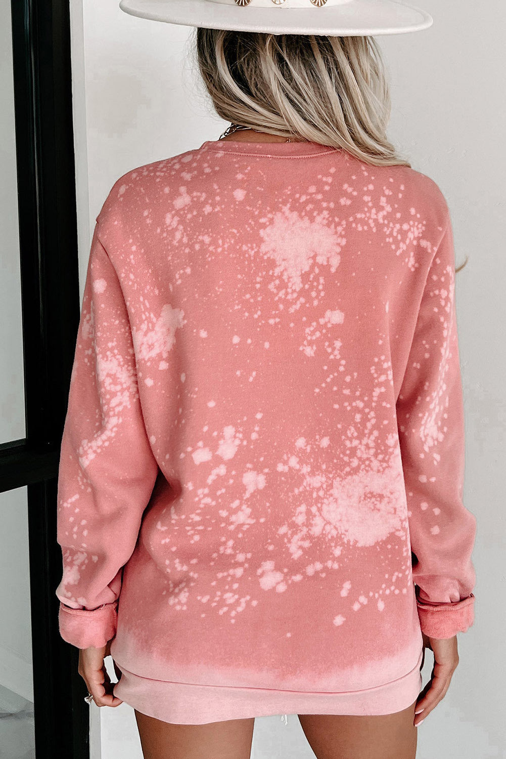 Pink Tie Dye Santa Claus Graphic Pullover Sweatshirt