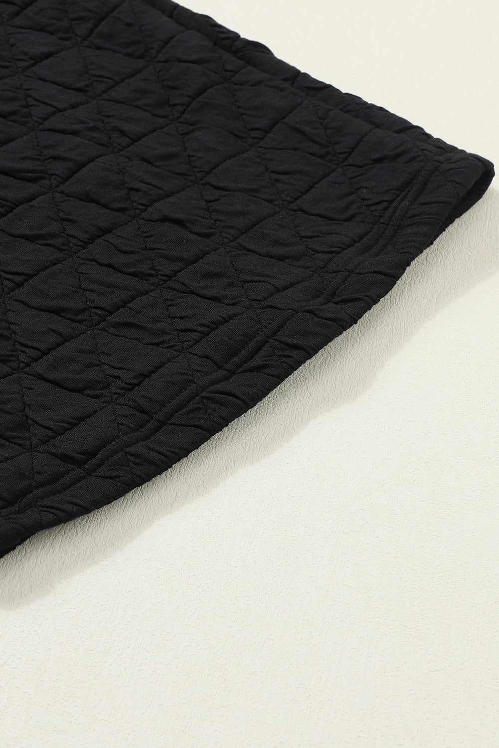 Coffee Solid Color Quilted Kangaroo Pocket Hoodie