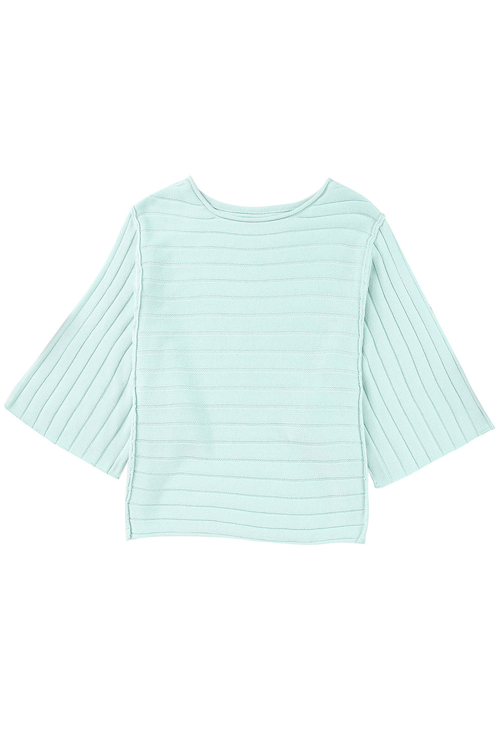 Black Exposed Seam Ribbed Knit Dolman Top
