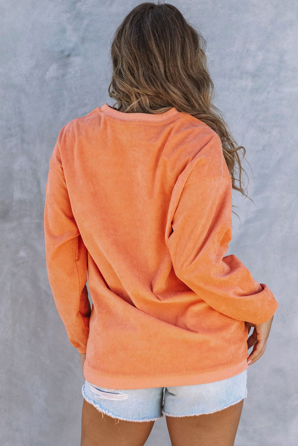 Strawberry Pink IN MY MERRY ERA Loose Fit Corded Sweatshirt