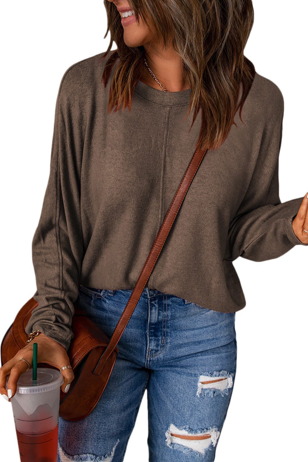 Red Sequined Christmas Favor Sleeve Casual Pullover