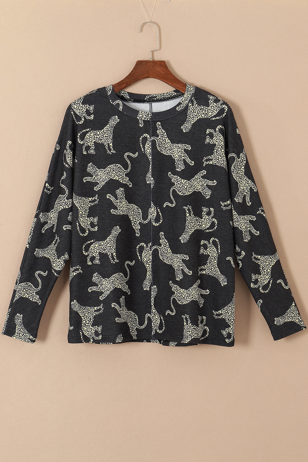 Red Sequined Christmas Favor Sleeve Casual Pullover