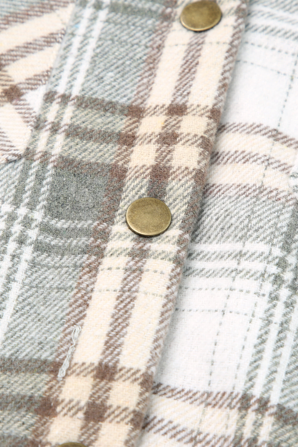 Orange Plaid Pattern Sherpa Lined Hooded Shacket