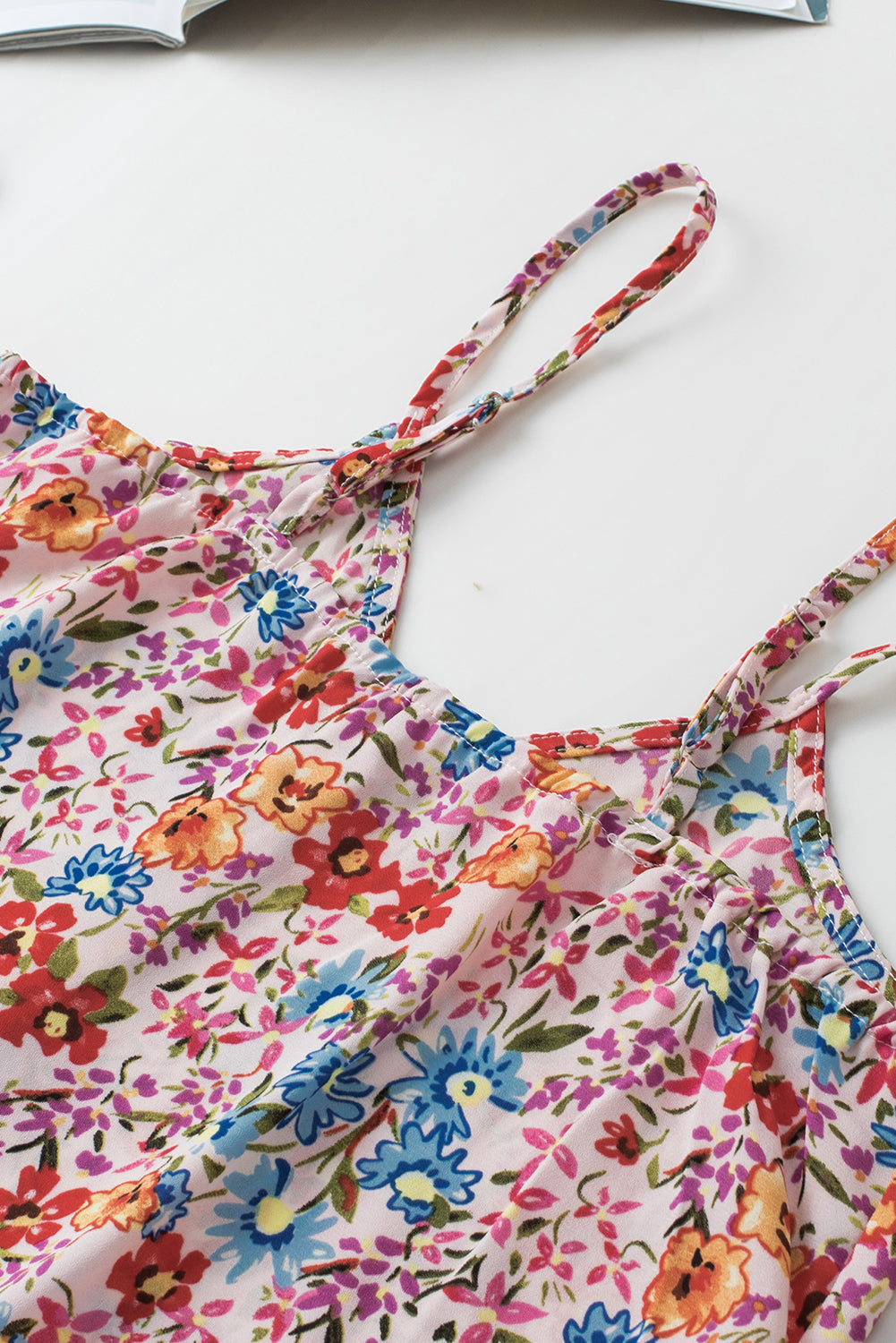 Multicolor Long Floral Print Short Sleeve Holiday Dress