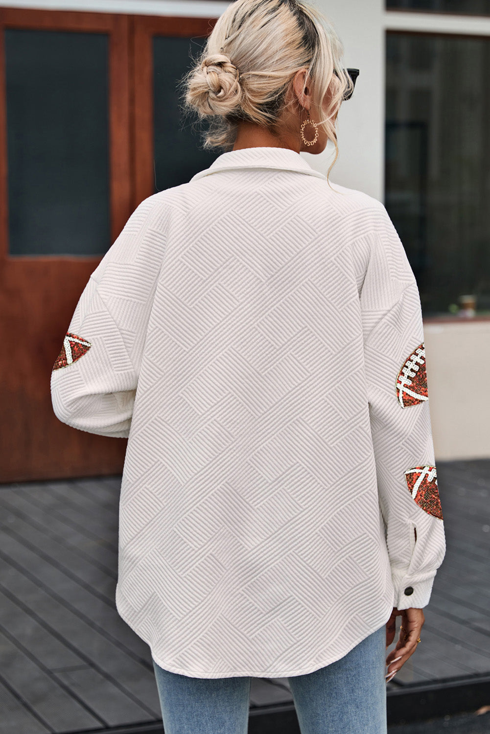 Black Santa Claus Graphic Cutout Back Sweatshirt