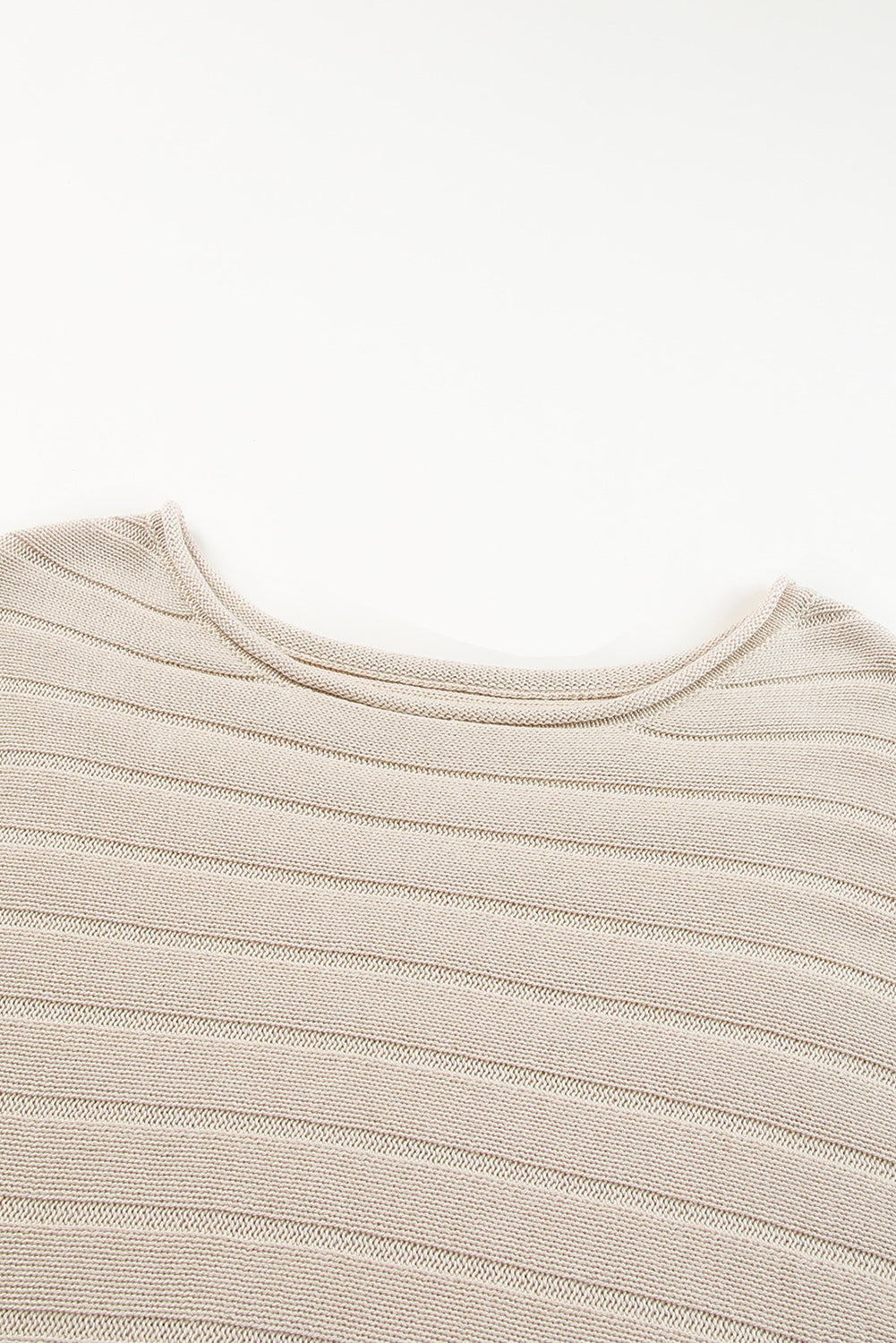 Black Exposed Seam Ribbed Knit Dolman Top