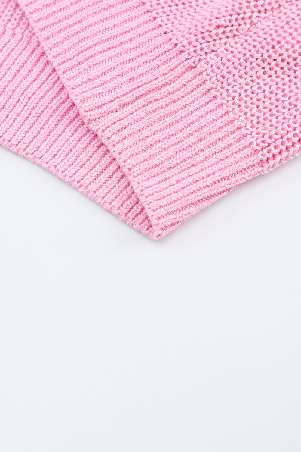 Black Ribbed Knit V Neck Sweater