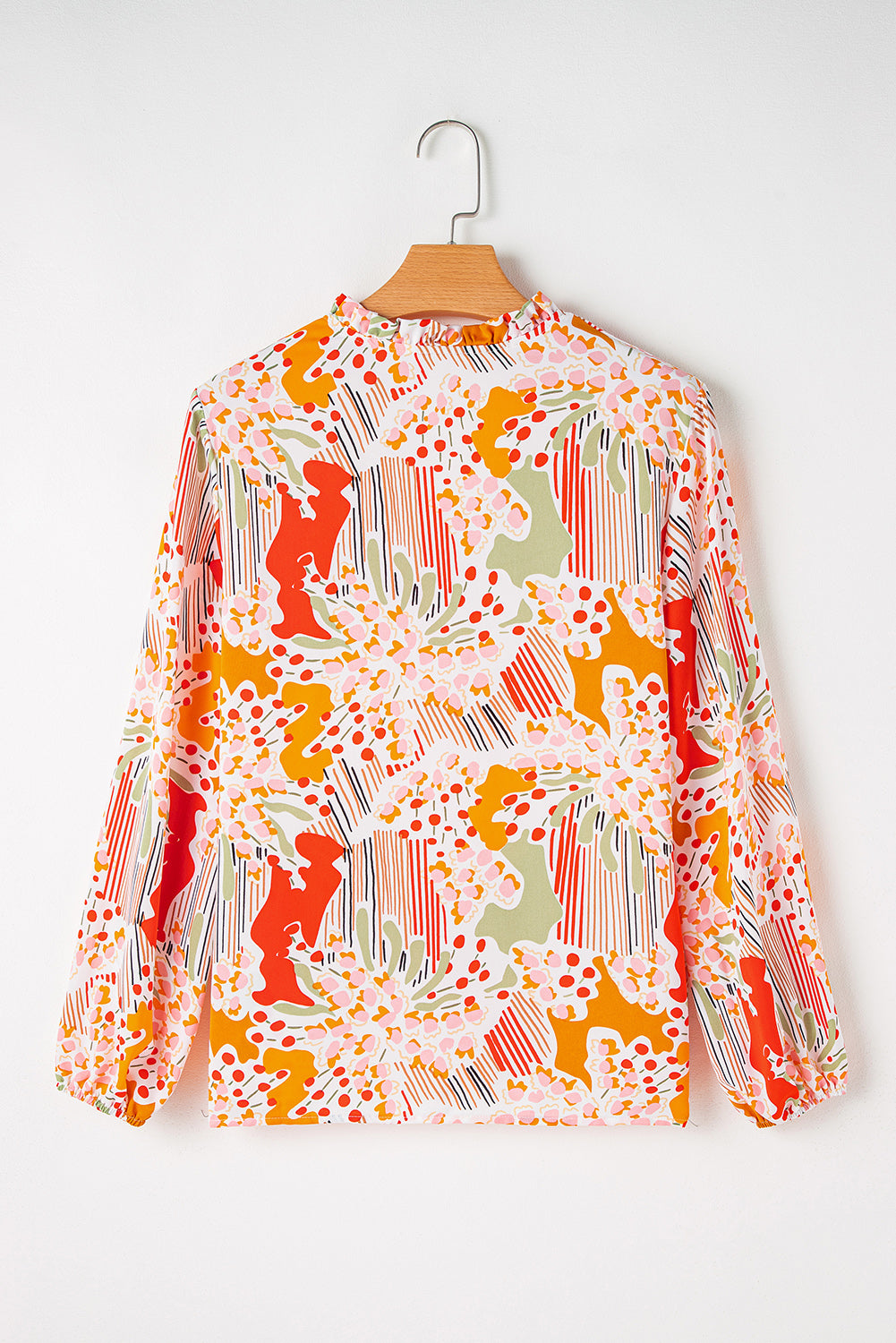 Multicolour Plus Size Mix Floral Puff Sleeve Ruffled Dress