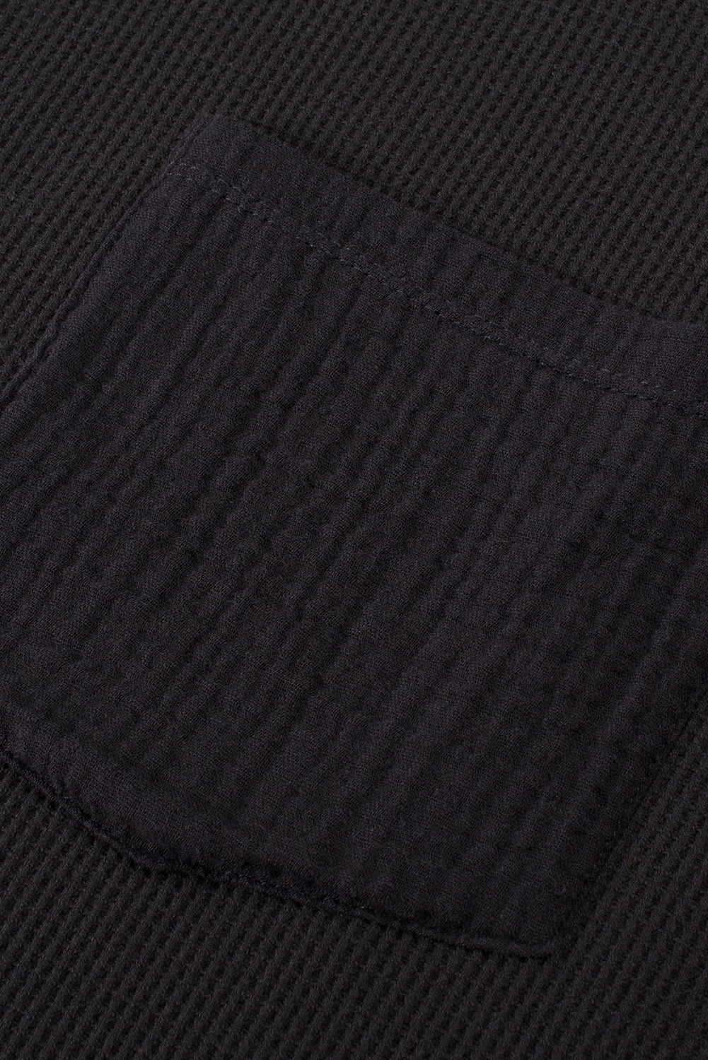 Gray Exposed Seam Patchwork Bubble Sleeve Waffle Knit Top
