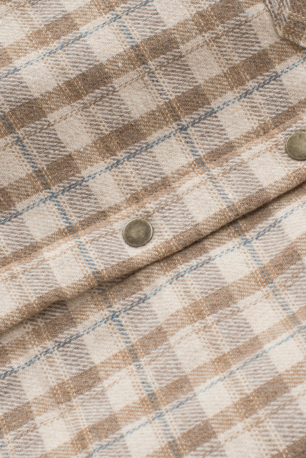 Orange Plaid Pattern Sherpa Lined Hooded Shacket