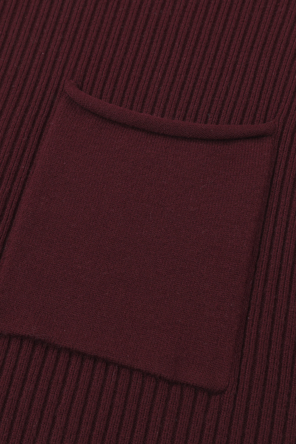 Blackish Green Patch Pocket Ribbed Knit Short Sleeve Sweater