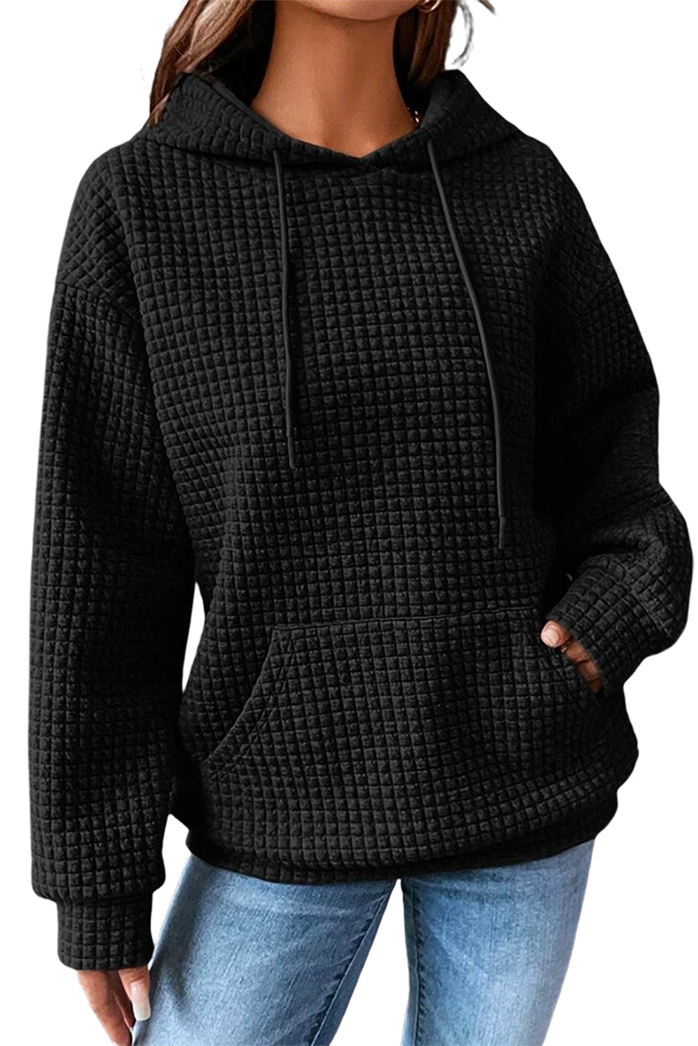 White MERRY AND BRIGHT Lattice Texture Hoodie
