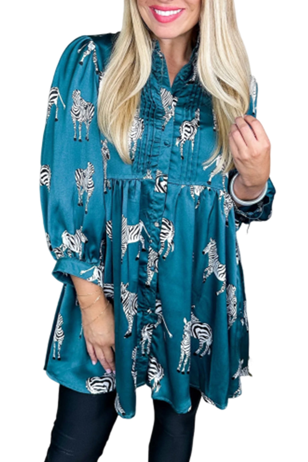 Lively Tiger Print Casual Sweatshirt