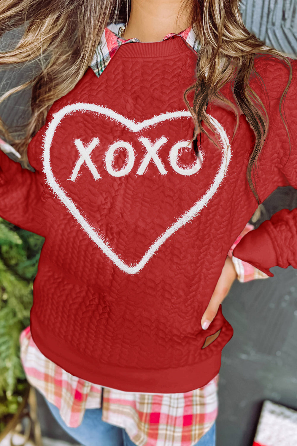 Black Merry And Bright Cable Knit Pullover Sweatshirt