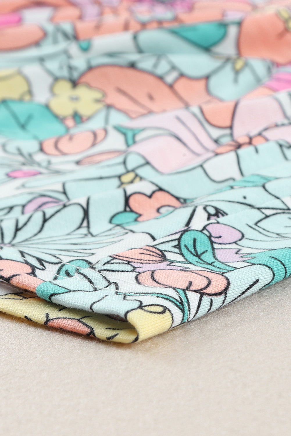 Multicolor Flower Print Pocketed Drawstring Waist Wide Leg Pants