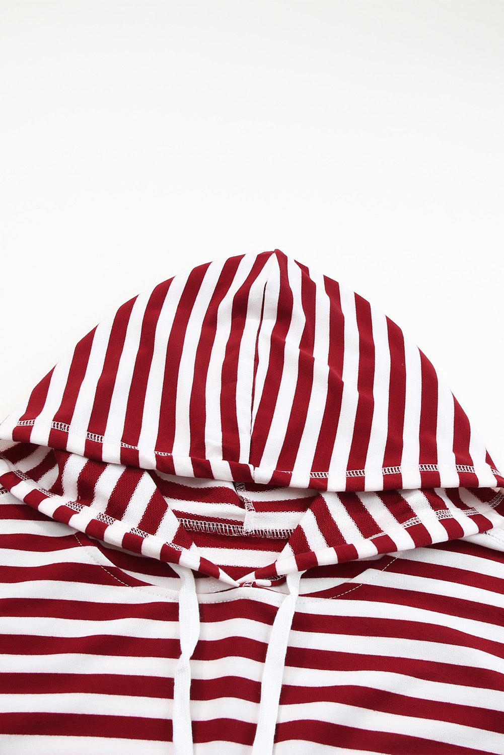 Stripe Kangaroo Pocket Drawstring Hoodie