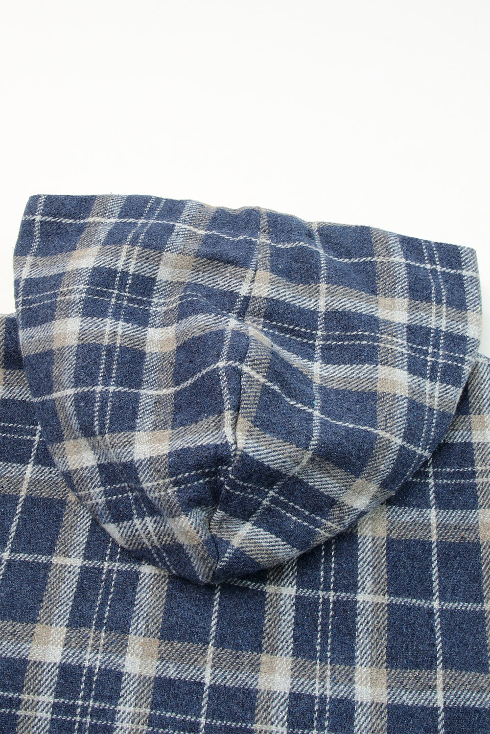 Orange Plaid Pattern Sherpa Lined Hooded Shacket