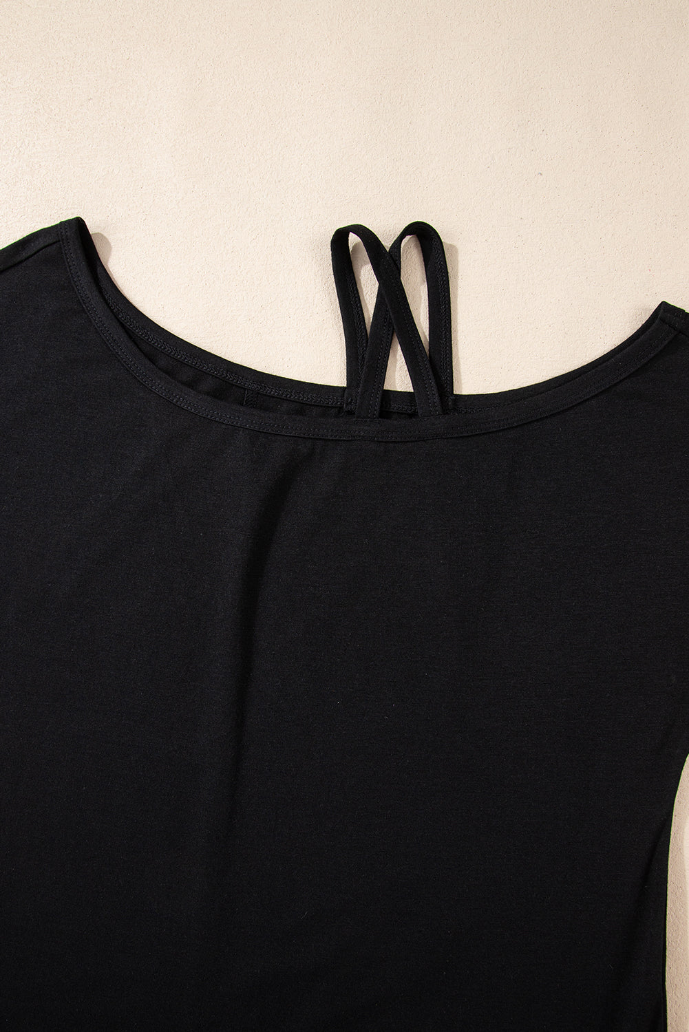 Black One Shoulder Long Sleeve Shift Blouse