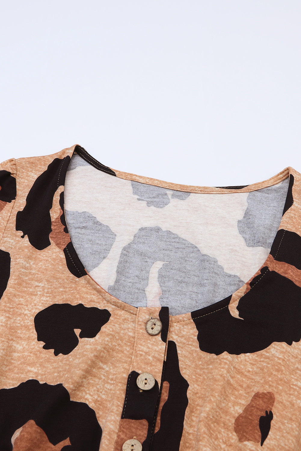 Leopard Print Long Sleeve Loose Top