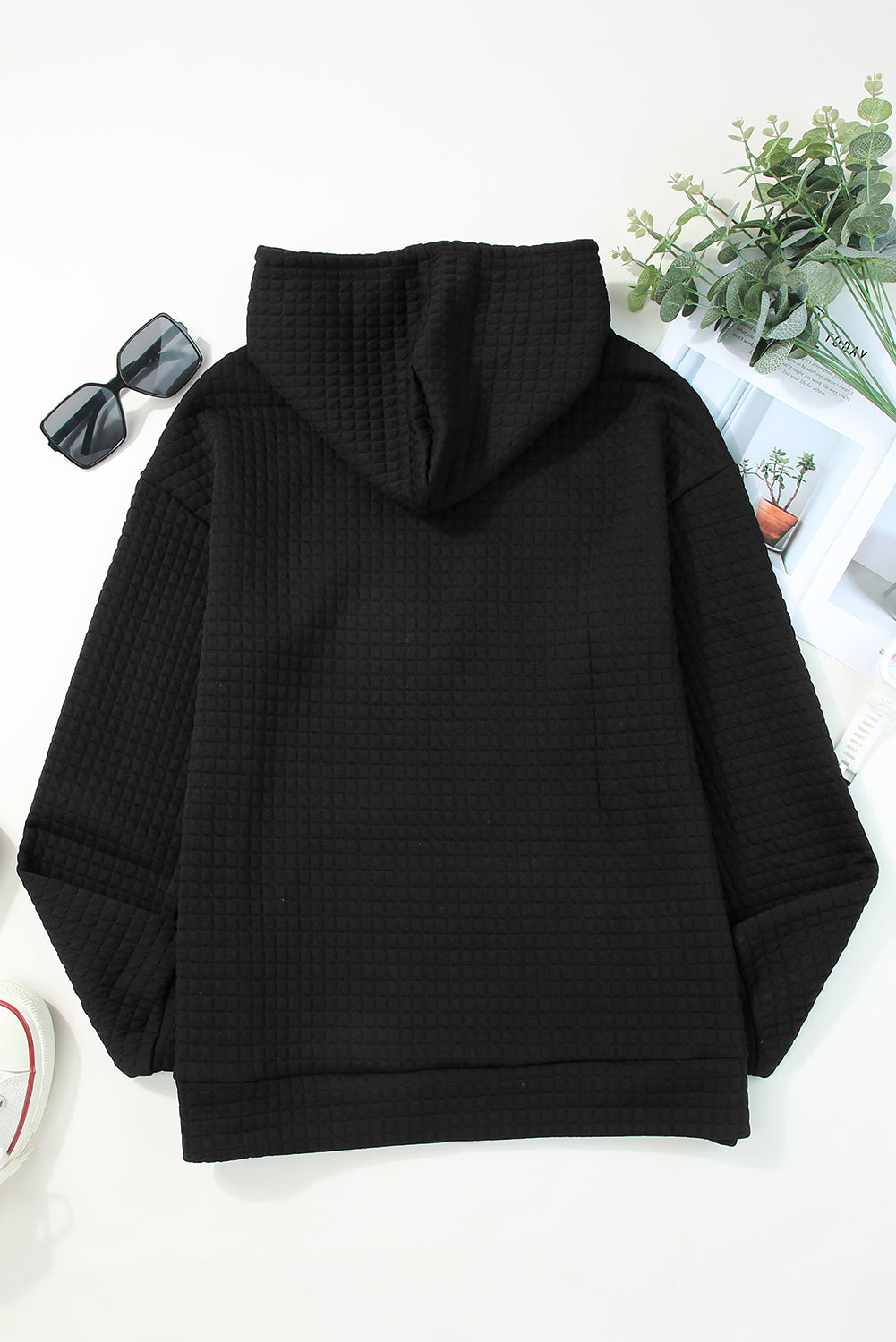 White MERRY AND BRIGHT Lattice Texture Hoodie