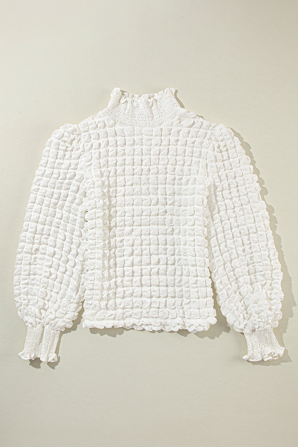 Green Bubble Textured Waffle Hoodie