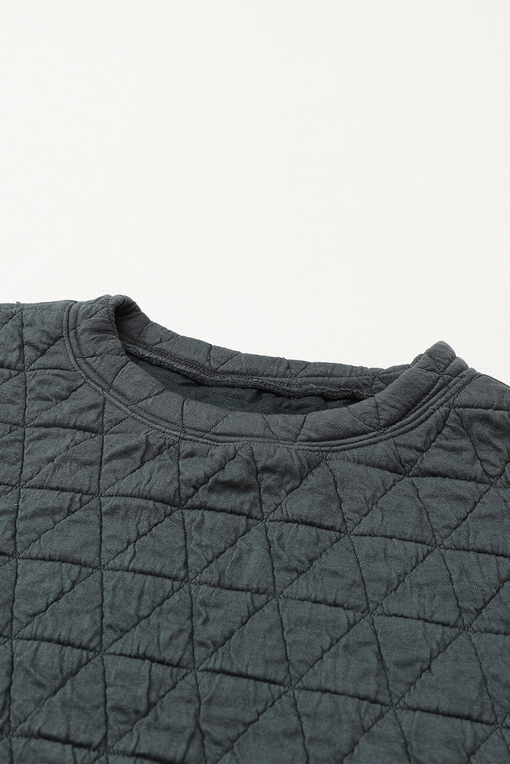 Coffee Solid Color Quilted Kangaroo Pocket Hoodie