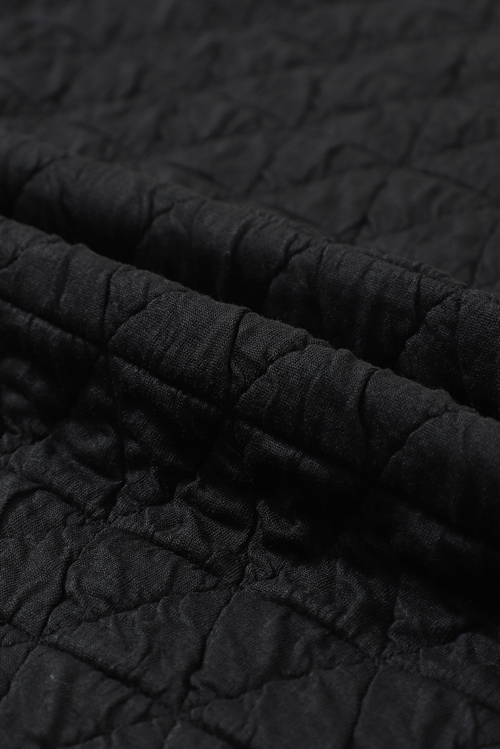 Coffee Solid Color Quilted Kangaroo Pocket Hoodie