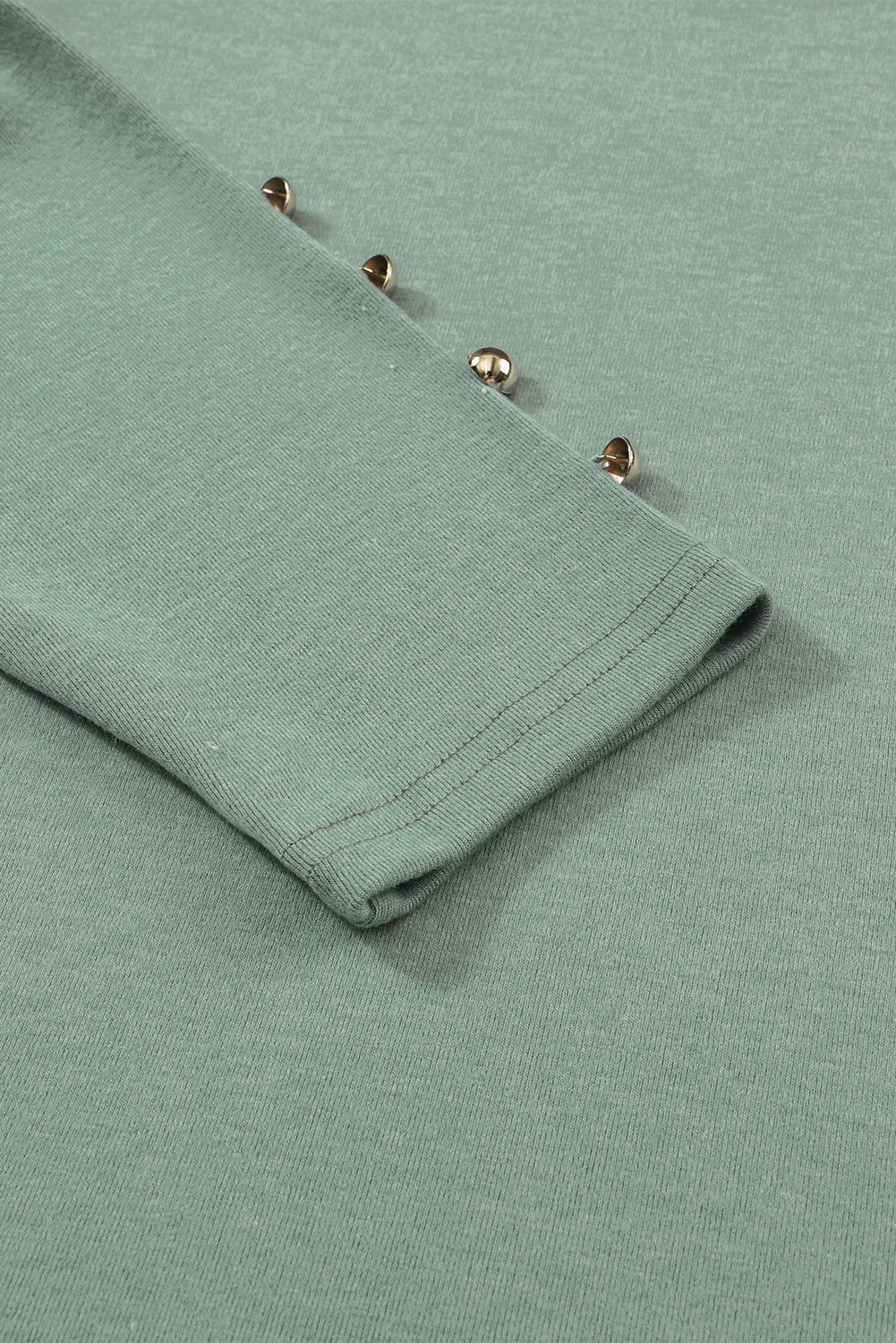 Gray Buttoned Puff Long Sleeve Sheath Top