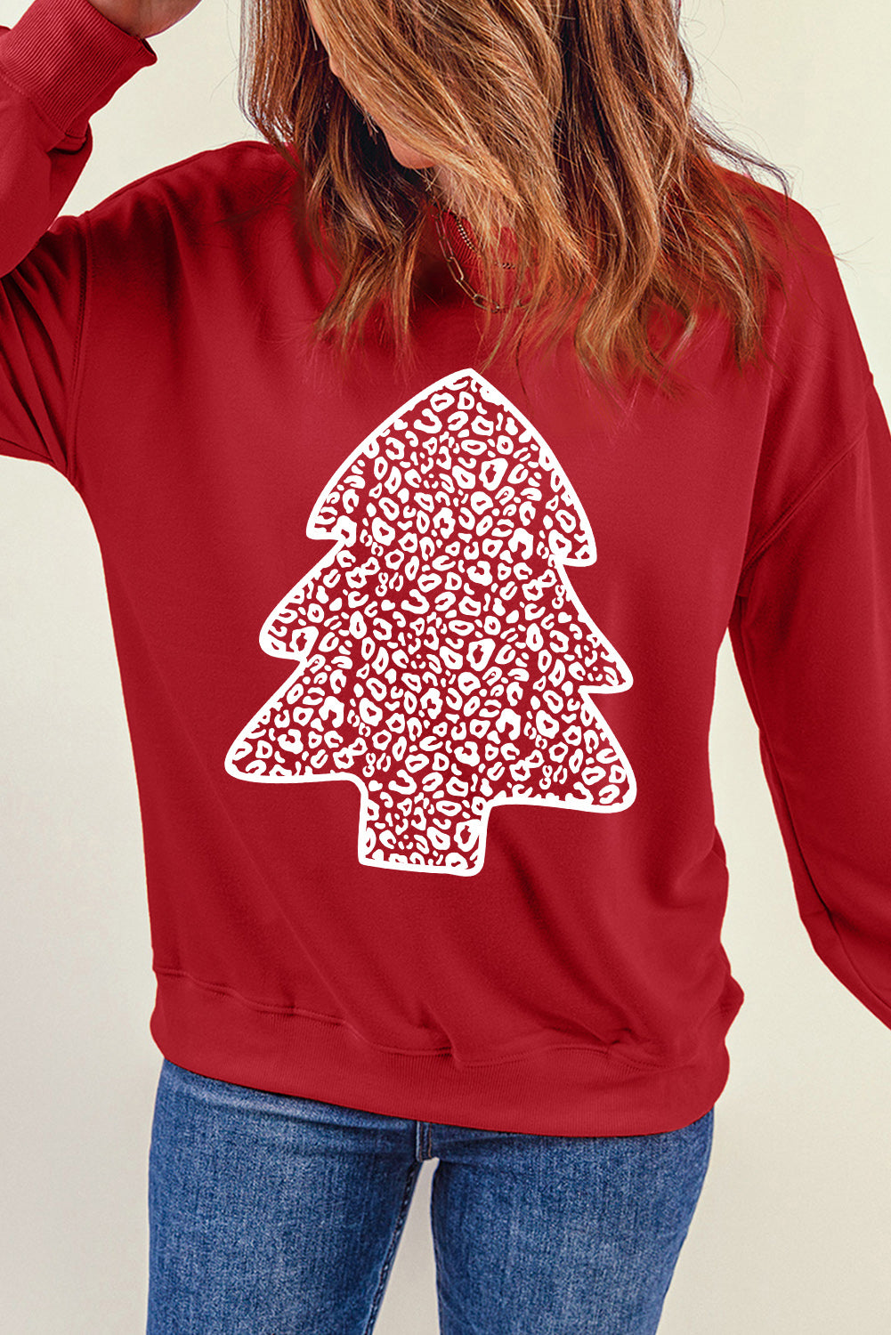 Pink MERRY Alphabet Print Loose Fit Christmas Sweatshirt