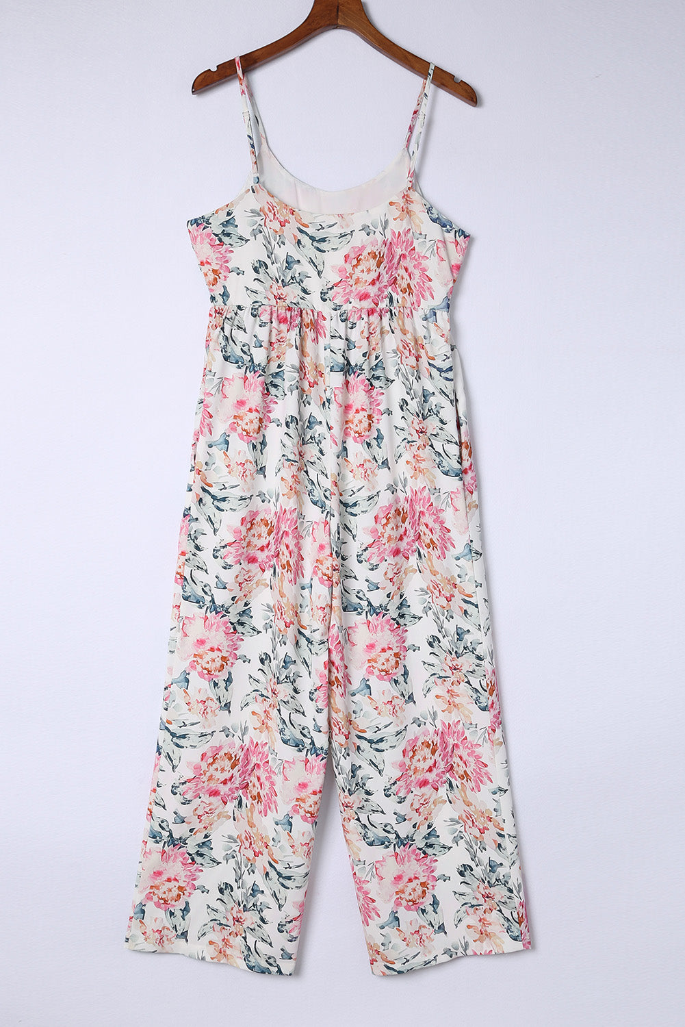 White Floral Patchwork Ribbed Maxi Dress with Pockets