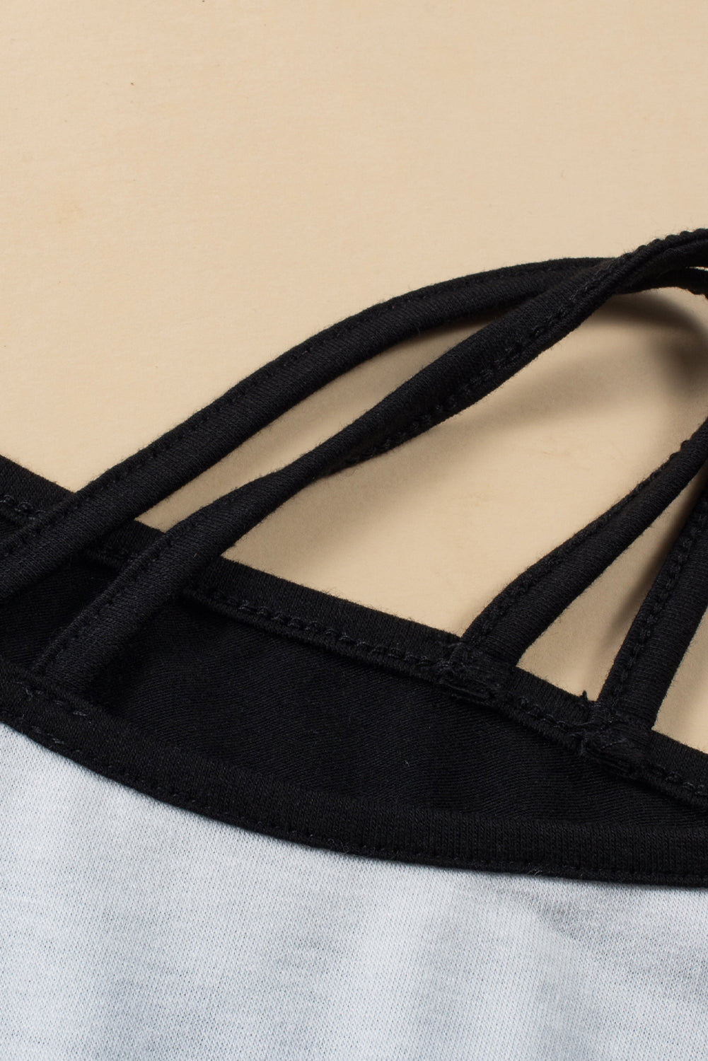 Black Asymmetric Strappy Cold Shoulder Long Sleeve Top
