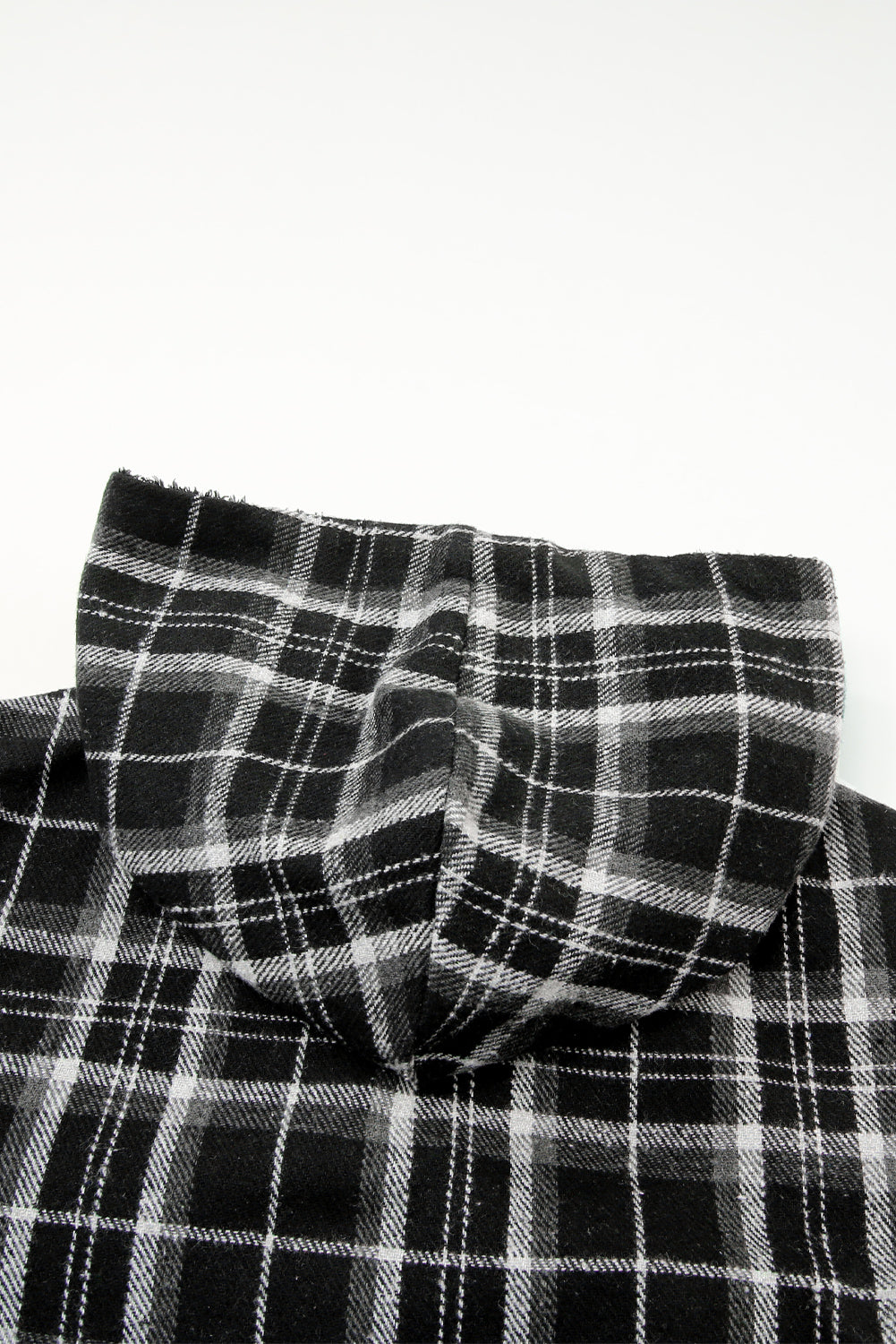 Orange Plaid Pattern Sherpa Lined Hooded Shacket