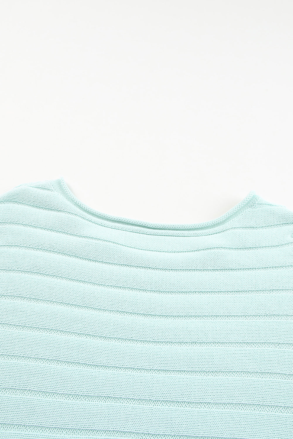 Black Exposed Seam Ribbed Knit Dolman Top