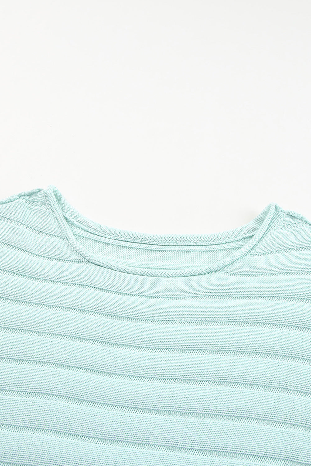 Black Exposed Seam Ribbed Knit Dolman Top