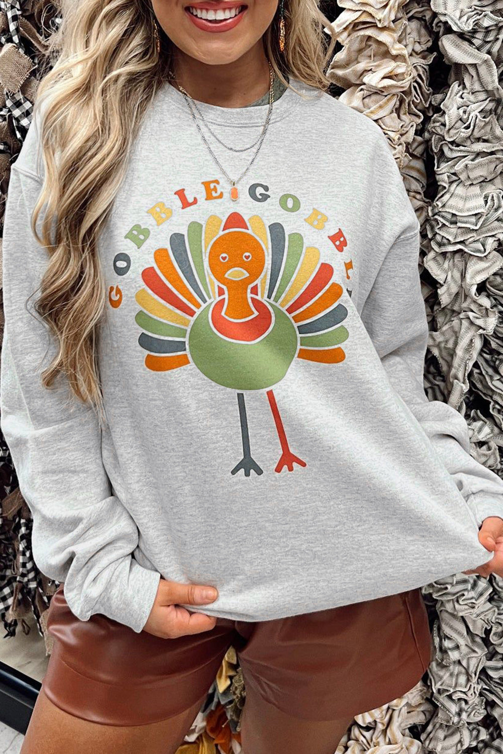 Pink MERRY Alphabet Print Loose Fit Christmas Sweatshirt