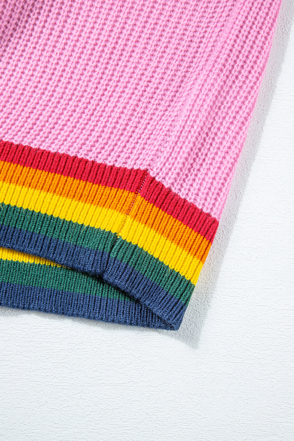 White Merry & Bright Colorful Stripes Trim Sweater
