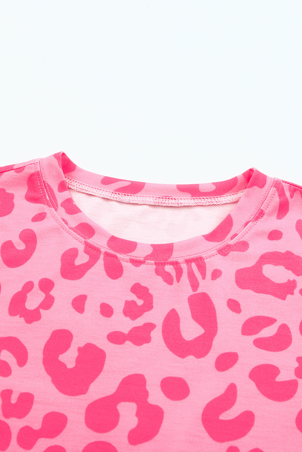 Pink Leopard Print Ankle-length High Waist Skinny Pants