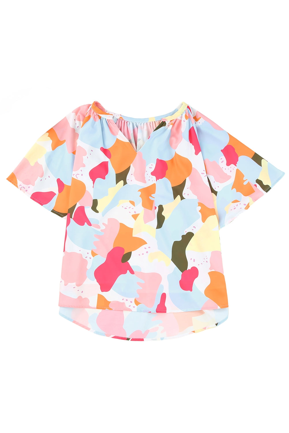 Multicolor Color Palette Print Flowy Wide Leg Pants