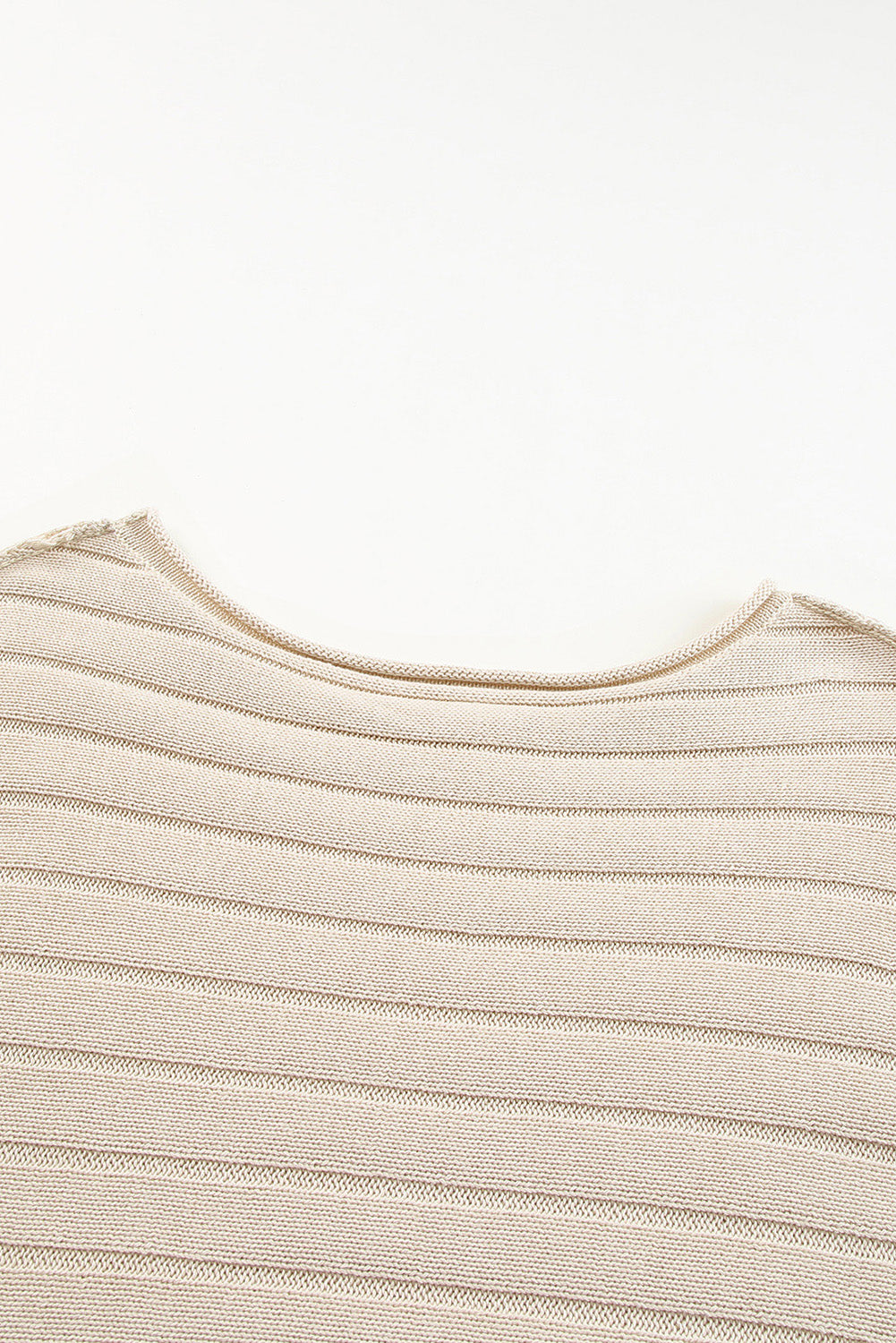 Black Exposed Seam Ribbed Knit Dolman Top
