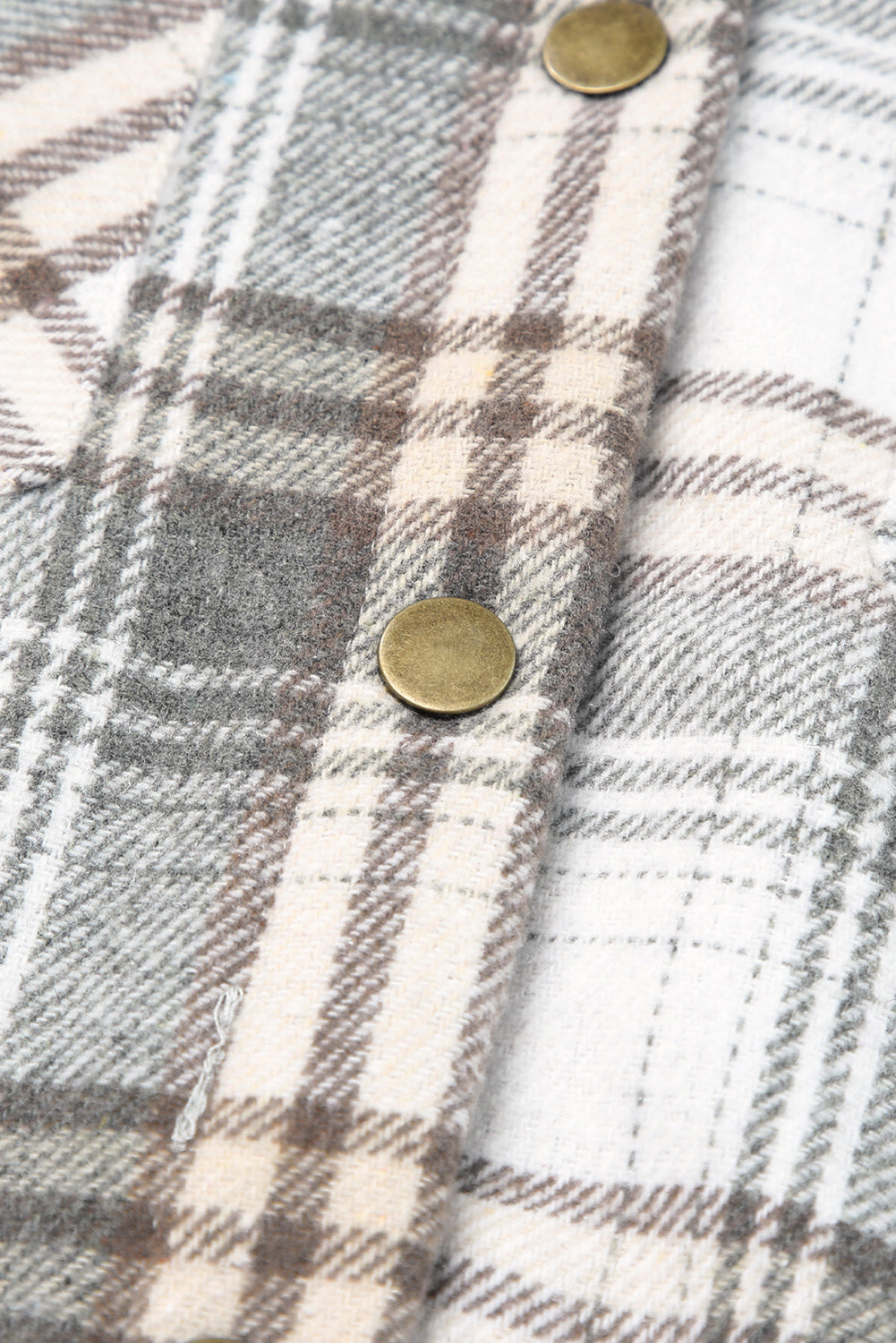 Orange Plaid Pattern Sherpa Lined Hooded Shacket