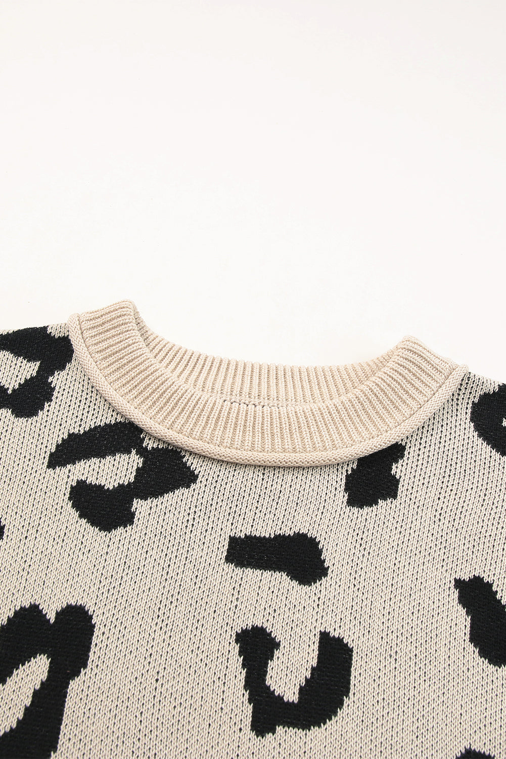 Coffee Colorblock Bishop Sleeve Ribbed Trim Sweater